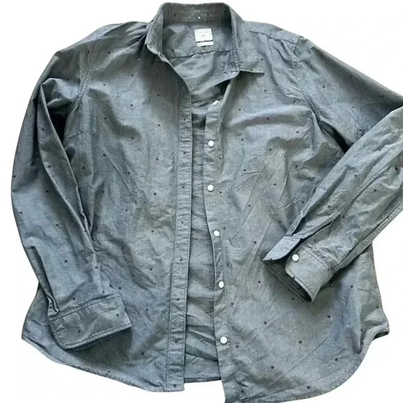 Gap Women's Button-Up Shirt Medium‎ Pink / Red Polka Dot Long Sleeve Casual - Picture 1 of 2